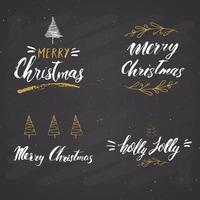 Frohe Weihnachten kalligraphische Beschriftung. typografische Grüße Design. Kalligraphie-Beschriftung für Feiertagsgruß. Hand gezeichnete Beschriftungstextvektorillustration vektor