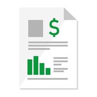 finansiellt dokumentpapper med statistik och dollarsymbol vektor