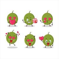 melon tecknad serie karaktär med kärlek söt uttryckssymbol vektor