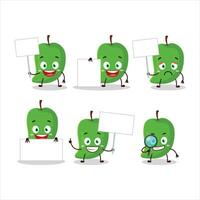 grön mango tecknad serie karaktär föra information styrelse vektor