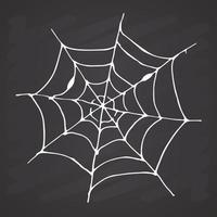 gezeichnete skizzierte Webvektorillustration der Spinnennetzhand lokalisiert auf weißem Hintergrund