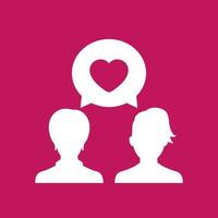 Liebes-Chat-Symbol mit zwei Frauen, Vektor