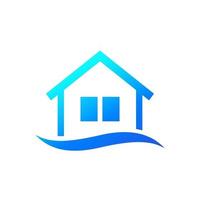 översvämningsvektorikonen med hus vektor