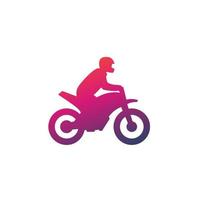 Motocross-Symbol, Fahrer auf einem Motorradvektor vektor