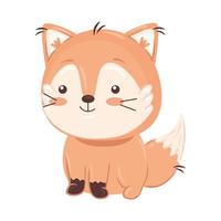 kawaii fox djur tecknad vektor design