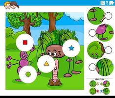 Streichholzspiel für Kinder mit Cartoon-Insektenfiguren vektor