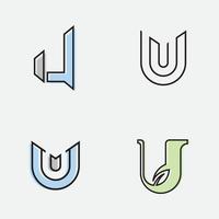 u Buchstaben Logo Alphabet Design Symbol für Unternehmen vektor