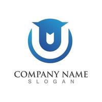u brev logotyp alfabet design ikon för företag vektor