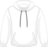 Vorderseite des weißen Basic Hoodie isoliert vektor