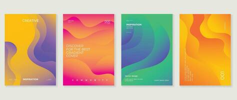 Flüssigkeit Gradient Hintergrund Vektor. süß und minimalistisch Stil Poster, Foto Rahmen Startseite mit beschwingt bunt geometrisch Formen und Flüssigkeit Farbe. modern Hintergrund Design zum Sozial Medien, Idol Poster. vektor