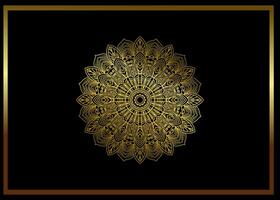 schwarz Luxus Hintergrund mit Gold Mandala Ornament vektor