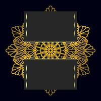 schwarz Luxus Hintergrund mit Gold Mandala Ornament vektor