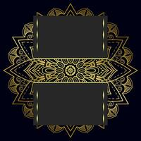 schwarz Luxus Hintergrund mit Gold Mandala Ornament vektor