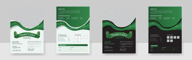 Golf Turnier Poster Vorlage mit ein Golf Verein und Ball, Golf Spiel Flyer und Zeitschrift Startseite Vektor Design