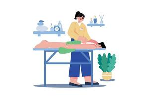 Massage Therapie Illustration Konzept. ein eben Illustration isoliert auf Weiß Hintergrund vektor