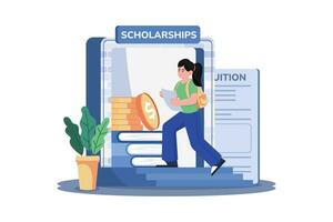 en högskola studerande gäller för stipendier till hjälp betala för undervisning vektor