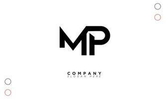 mp alphabet buchstaben initialen monogramm logo pm, m und p vektor
