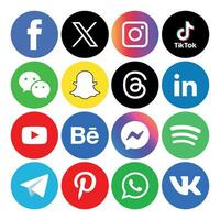 social media ikoner uppsättning logotyp vektor illustratör nätverk