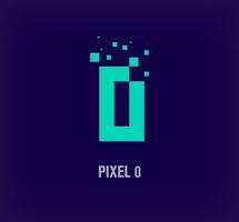 kreativ Pixel Nummer 0 Logo. einzigartig Digital Pixel Kunst und Pixel Explosion Vorlage. Vektor