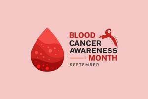 Vektor Illustration von Blut Krebs Bewusstsein Monat beobachtete im September, geeignet zum Gruß Karten und Sozial Medien Beiträge