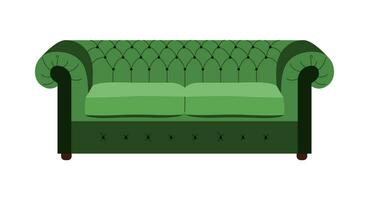 bekväm soffa med klädsel. modern möbel för mysigt Hem interiör design. platt vektor illustration.