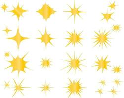 guld stjärnor uppsättning av illustration gnistrande stjärna samling vektor