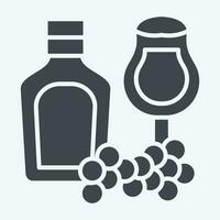 ikon vin. relaterad till argentina symbol. glyf stil. enkel design redigerbar. enkel illustration vektor
