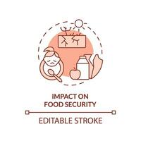 editierbar Einschlag auf Essen Sicherheit Symbol Darstellen Hitzeflation Konzept, isoliert Vektor, dünn Linie Illustration von global Erwärmen. vektor