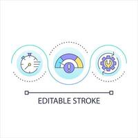 snabb systemet återhämtning slinga begrepp ikon. kontinuerlig drift. teknisk inställningar. restaurering abstrakt aning tunn linje illustration. isolerat översikt teckning. redigerbar stroke vektor