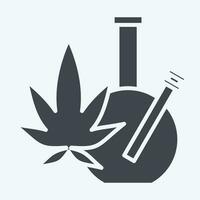 ikon marijuana. relaterad till missbruk ordbok symbol. glyf stil. enkel design redigerbar. enkel illustration vektor