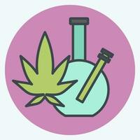 ikon marijuana. relaterad till missbruk ordbok symbol. Färg para stil. enkel design redigerbar. enkel illustration vektor