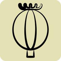 ikon opium. relaterad till missbruk ordbok symbol. hand dragen stil. enkel design redigerbar. enkel illustration vektor