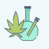 ikon marijuana. relaterad till missbruk ordbok symbol. klotter stil. enkel design redigerbar. enkel illustration vektor