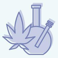 ikon marijuana. relaterad till missbruk ordbok symbol. två tona stil. enkel design redigerbar. enkel illustration vektor