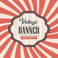 vintage banner med elegant träram vektor