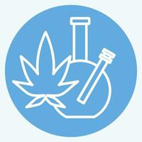 ikon marijuana. relaterad till missbruk ordbok symbol. blå ögon stil. enkel design redigerbar. enkel illustration vektor
