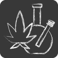 ikon marijuana. relaterad till missbruk ordbok symbol. krita stil. enkel design redigerbar. enkel illustration vektor