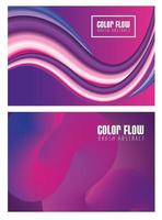 lila Farbflussposter mit Schriftzügen auf lila Hintergrund vektor