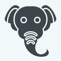 ikon elefant. relaterad till djur- symbol. glyf stil. enkel design redigerbar. enkel illustration vektor