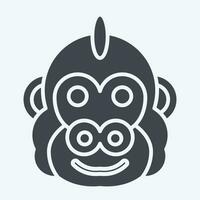 Symbol Gorilla. verbunden zu Tier Symbol. Glyphe Stil. einfach Design editierbar. einfach Illustration vektor