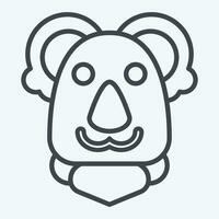 ikon koala. relaterad till djur- symbol. linje stil. enkel design redigerbar. enkel illustration vektor
