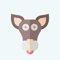 ikon känguru. relaterad till djur- symbol. platt stil. enkel design redigerbar. enkel illustration vektor