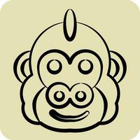 Symbol Gorilla. verbunden zu Tier Symbol. Hand gezeichnet Stil. einfach Design editierbar. einfach Illustration vektor