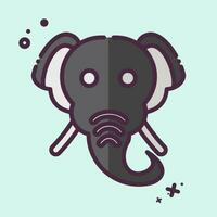 ikon elefant. relaterad till djur- symbol. mbe stil. enkel design redigerbar. enkel illustration vektor
