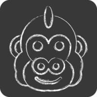 ikon gorilla. relaterad till djur- symbol. krita stil. enkel design redigerbar. enkel illustration vektor