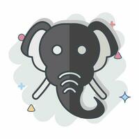 ikon elefant. relaterad till djur- symbol. komisk stil. enkel design redigerbar. enkel illustration vektor
