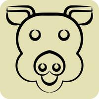 Symbol Schwein. verbunden zu Tier Symbol. Hand gezeichnet Stil. einfach Design editierbar. einfach Illustration vektor