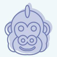 ikon gorilla. relaterad till djur- symbol. två tona stil. enkel design redigerbar. enkel illustration vektor