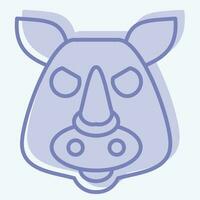 ikon noshörning. relaterad till djur- symbol. två tona stil. enkel design redigerbar. enkel illustration vektor