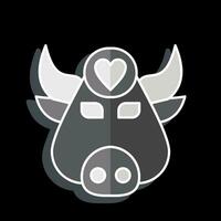 ikon buffel. relaterad till djur- symbol. glansig stil. enkel design redigerbar. enkel illustration vektor